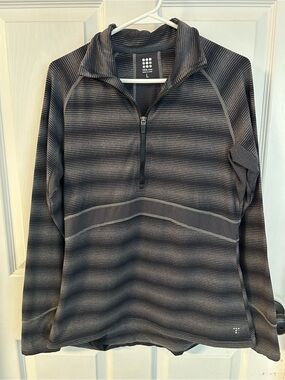 Title Nine Women’s Large Half Zip Pullover Sweatshirt Gray Performance Running